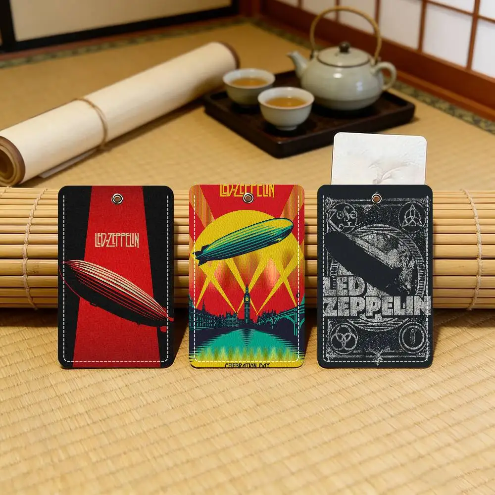 

Кошелек-картхолдер из гладкой кожи с логотипом группы Led Zeppelin и брелоком для ключей, легкий, для повседневного использования