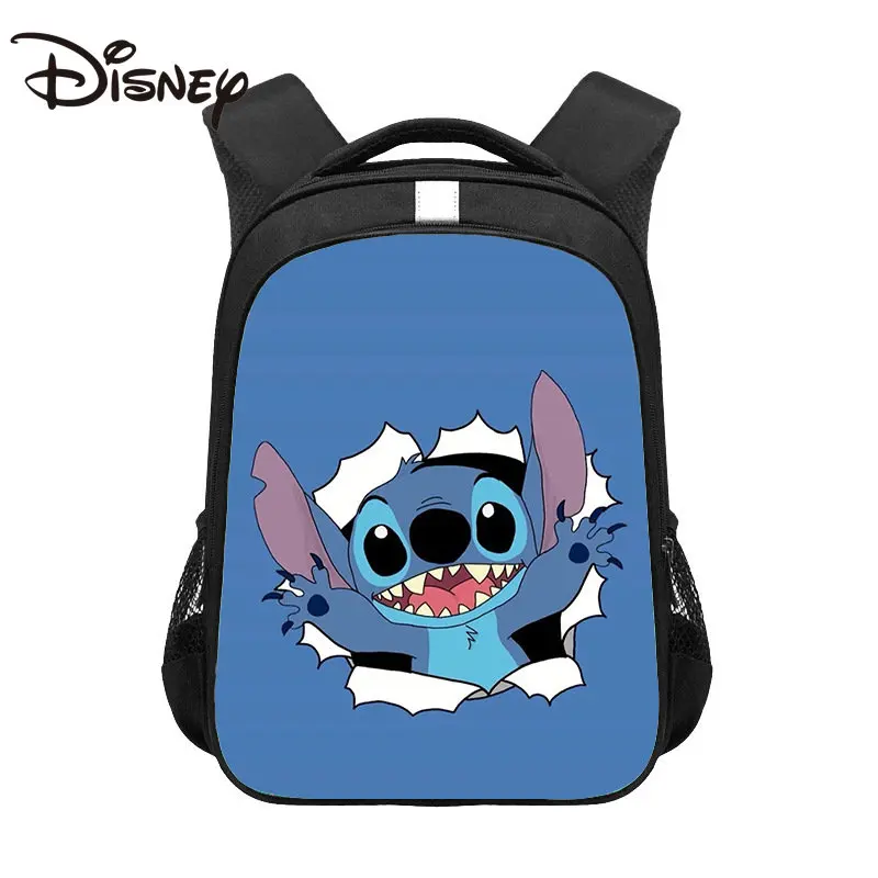 MINISO Disney Stitch Interstellar Baby Primary School School Bag 13 Inch Reflective Strip Cartoon Anime Lightweight School Bag