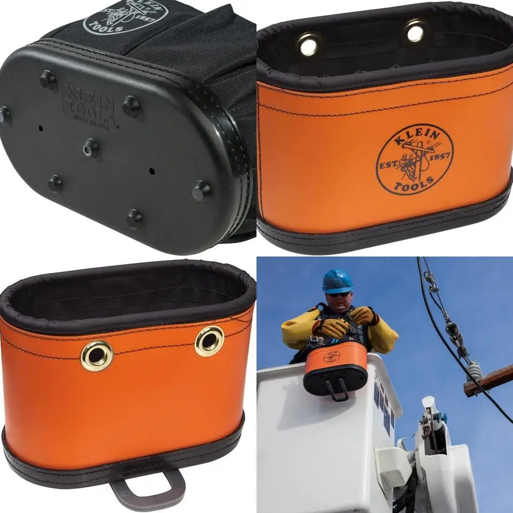 

15-Pocket Non-Conductive Polypropylene Oval Bucket Organizer with Kickstand and Hook Holes