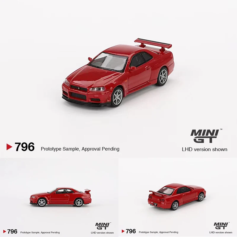 

Лидер продаж, коллекционная красная модель 796 1:64 Skyline GTR R34 V Spec Active, коллекционные игрушки