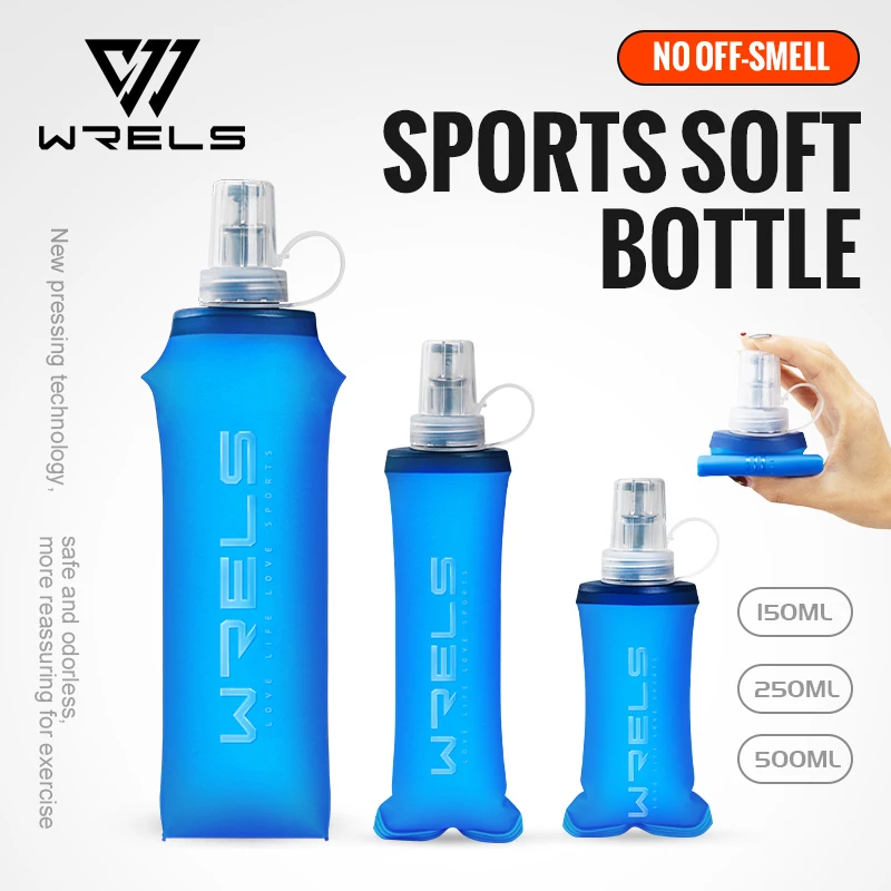 

WRELS Running Water Bottle Soft Flask Folding Collapsible Water Bottle TPU BPA-Free Camping Hiking Travel Folding Water Bottle