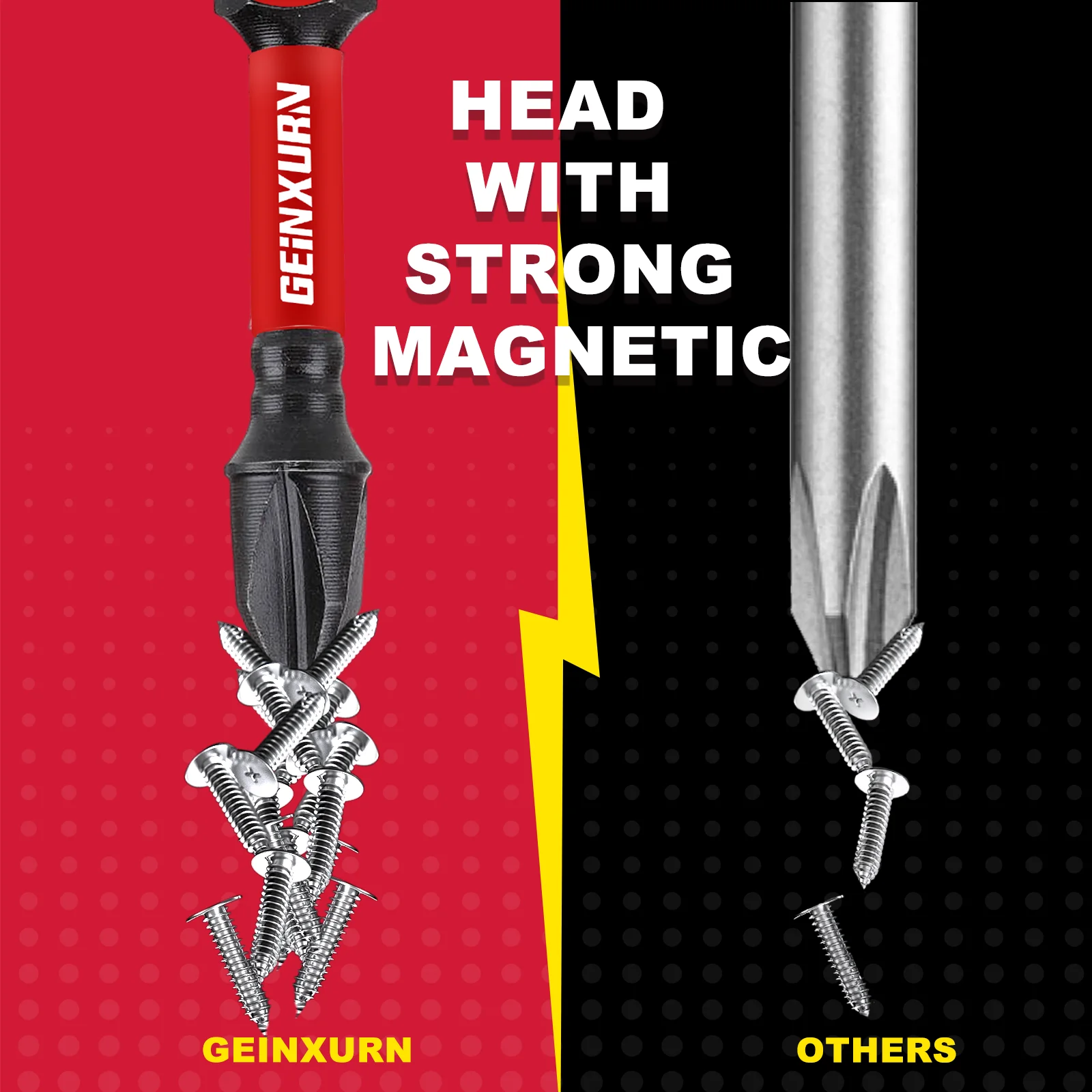 GEINXURN Screwdriver Bit Set with PH1/PH2/PH3/SQ2/T20/T25/SL8/SL10 and  IBulk Impact Rate Insert Driver Bit Set