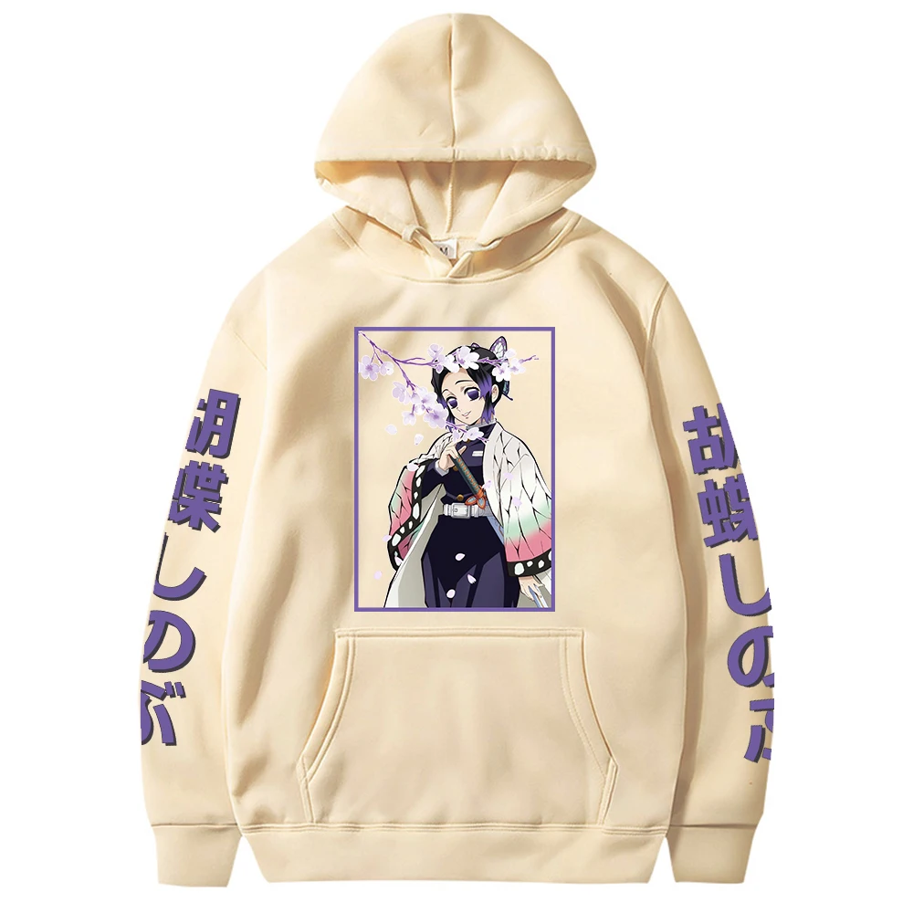 Anime Demon Slayer Kimetsu No Yaiba Hoodie Shinobu Kocho Sweatshirts Cozy Tops Sweatsuit Sudadera Felpa Moletom hoodies