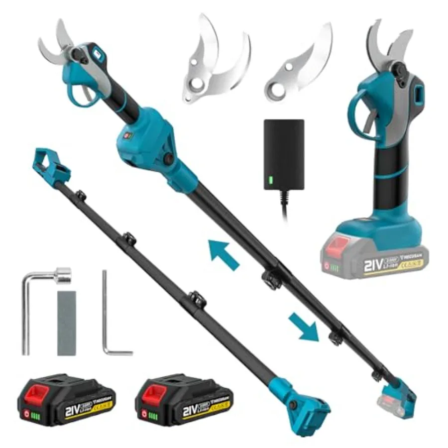 

Беспроводные электрические секаторы 1000 Вт, бесщеточные, 2-в-1, с выдвижной штангой до 14 футов, лезвие SK5, режущая способность 1.4 дюйма