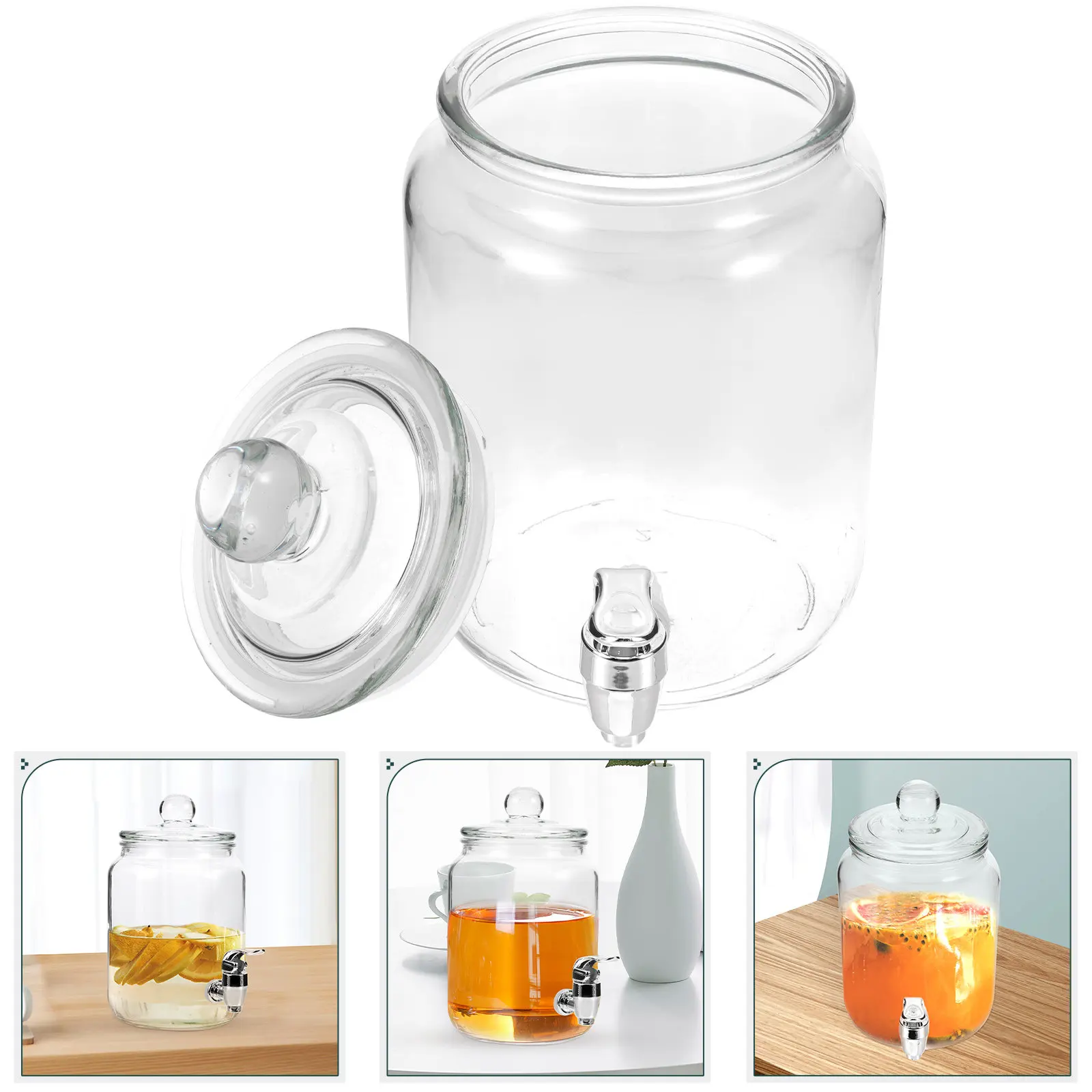 

Стеклянная банка для вина 1 л с краном, герметичный диспенсер для холодных напитков, соков, прозрачный контейнер для хранения напитков, для домашнего использования, для виноделия