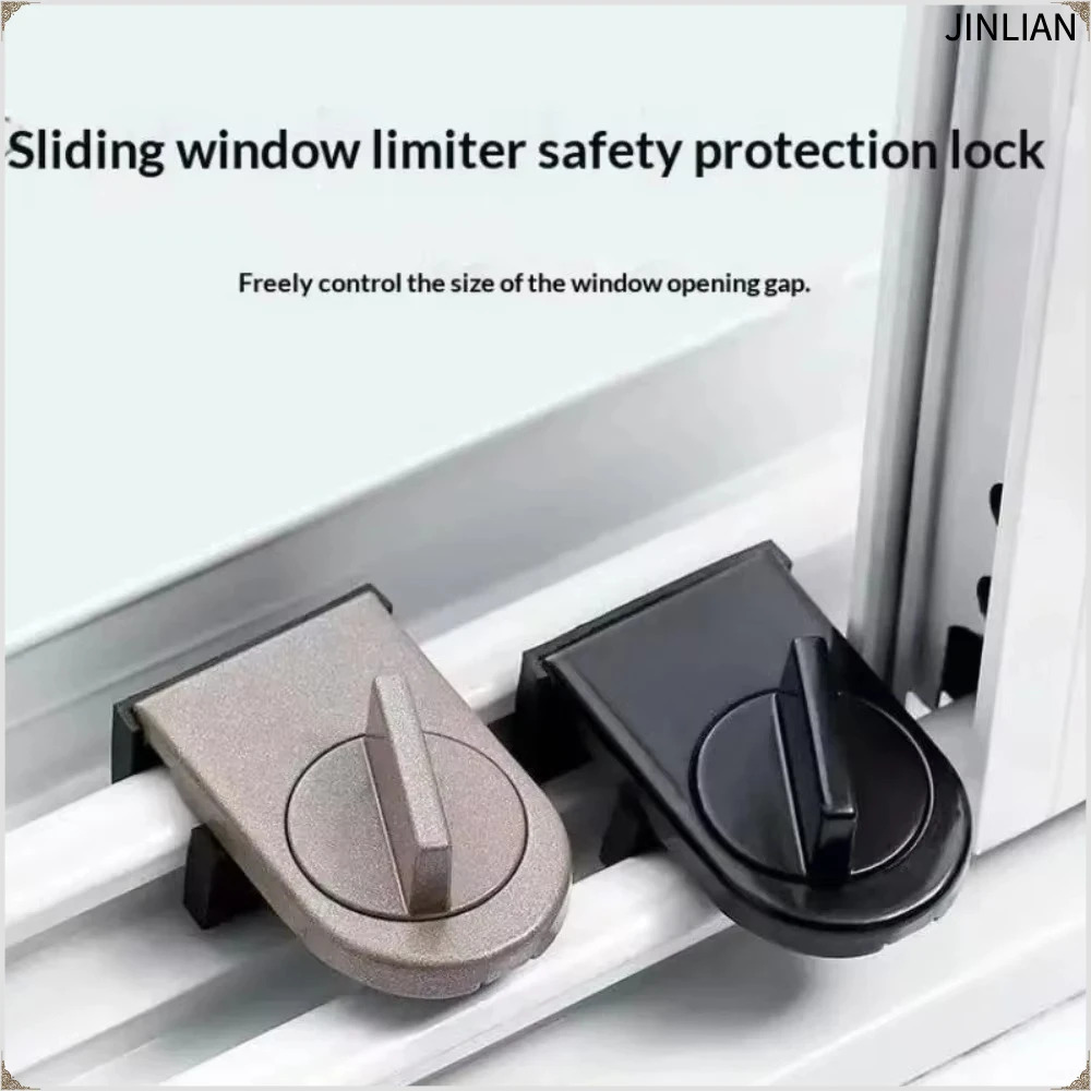 No-Drill Sliding Door Lock, Child Safety Lock for Sliding Windows, High-Rise Anti-Fall Limiter, Anti-Theft Safety Latch