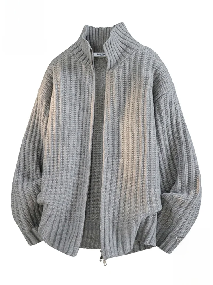 

Мужской вязаный кардиган Paul Frank с молнией, свободного кроя, осенний, повседневный, модный, теплый, однотонный, с принтом обезьяны.