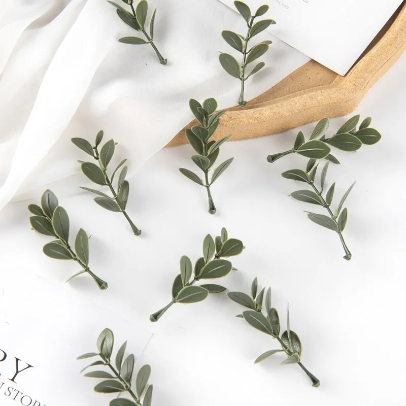 50/100PCS Artificial Plants Leaf Wedding Party Home Decor Accessories Diy Candy Boxes Garland Festival Decorative Flowers Wreath