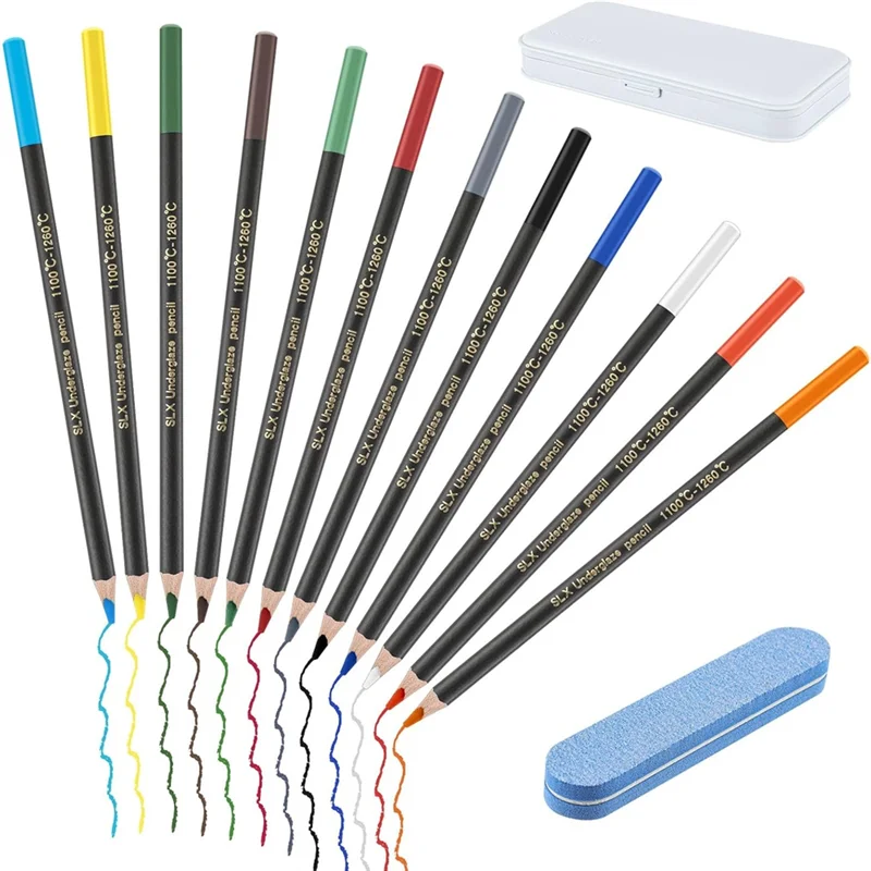 

12 Colors Underglaze Pencils Art Under-Glaze Color Pencil Hand-Painted Glaze Powder Pen