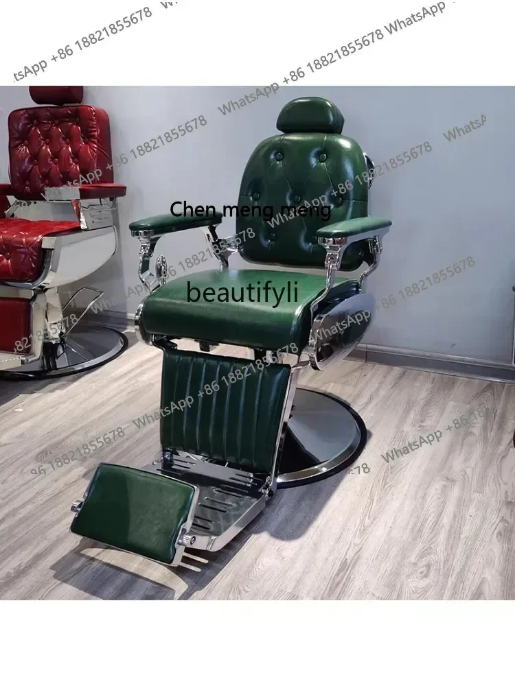 

S7486 ss Men's Shaving Hair High-End Retro Oil Head Put down Barber Shop Hair Cutting Chair for Hair Salon