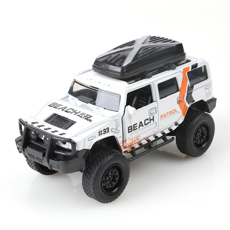(Bagged) 1:36 schaal aluminium off-road pullback pick-up truck, kinderspeelgoed, grote velg off-road stijl. Speelgoed.