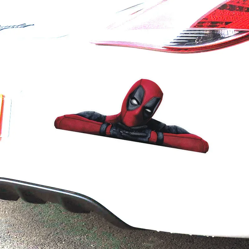 Marvel Deadpool 3 Car Stickers Reflective Cartoon Peripheral Fun Creative Car Stickers Computer Windows Glass Body Decoration