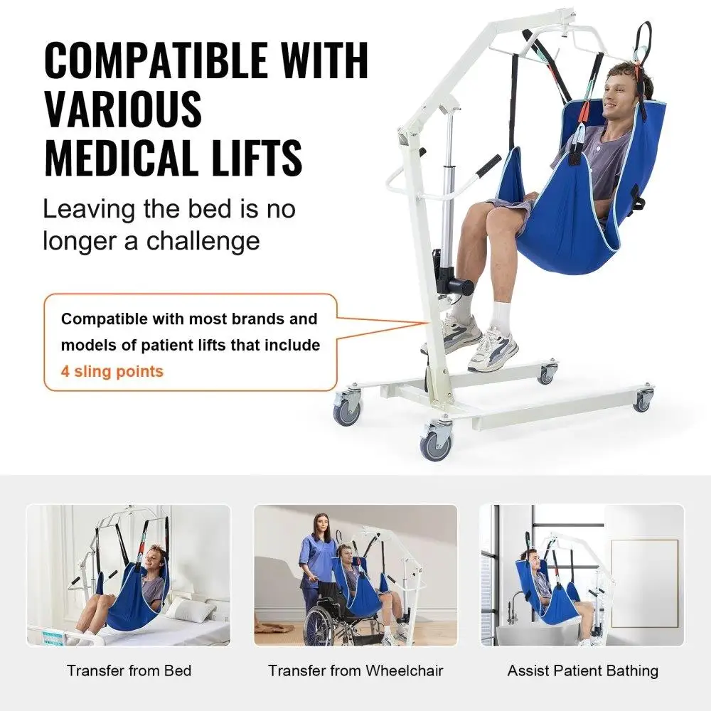 Universal Full Body Patient Lift Sling S-Size Medical Aid Support Durable Design Ergonomic Fit Adjustable Straps Patient Safety
