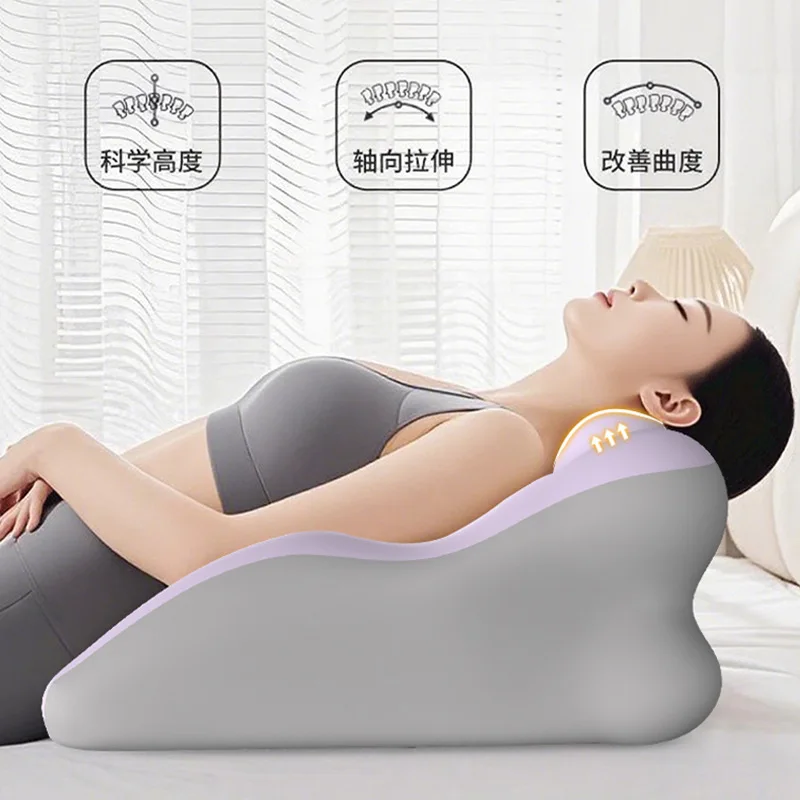 Ergonomic Bed Prone Pillow Soft Memory Foam Stomach Sleeping Cushion For Reading Watching Phone Relaxing Home Use Purple Grey