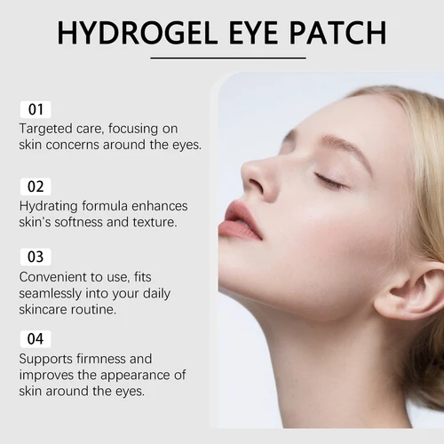 Imagen 2 del producto Parche para ojos de hidrogel de colágeno péptido, Reduce las arrugas, ojeras con péptido de cobre, almohadillas de Gel hidratantes reafirmantes para los ojos de niacinamida