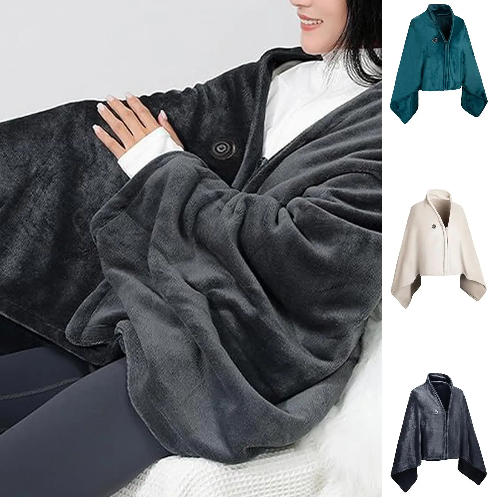 Шаль с подогревом, беспроводной USB перезаряжаемый носимый электрический шаль, портативное электрическое одеяло для комнаты, офиса, школьного туристического лагеря