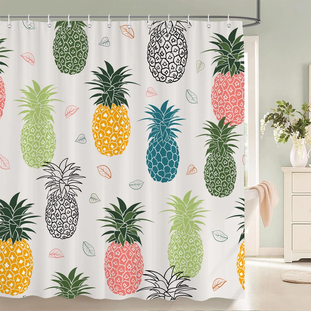 

1 pc Nordic style Fruit pattern Shower Curtains With Hooks Bathroom Curtains Printing Shower Curtain Home Decor Curtain