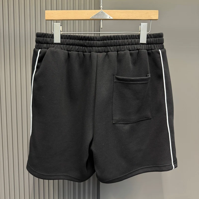 Towel Embrodiery Label Shorts Summer Trendy Beach Shortpants Men Women Casual Metal Rings Drwastring Loose Straight Shortpants