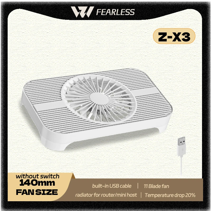 

Радиатор Power Train Z-X3 для ротера/мини-хост-компьютера, USB-вентилятор охлаждения, 140 мм, 11 лопастей, падение температуры, 20% 65,8 куб. футов в минуту