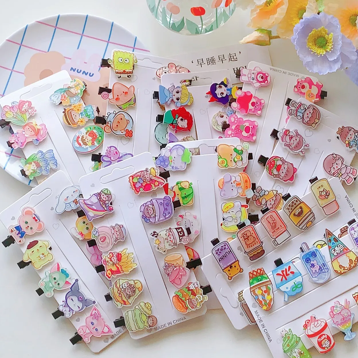 لـ KulomiNew مشبك شعر فتاة جميلة زهرة الأميرة مشبك حافة شابة 10 مجموعات من المشابك الصغيرة