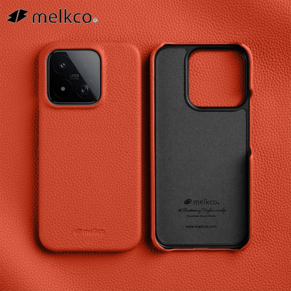 

Melkco Genuine Leather Handmade Case for Xiaomi 17 Max Mi 17 Ultra 17Pro First Layer Cowhide Lichee Pattern Mobile Phone Cover