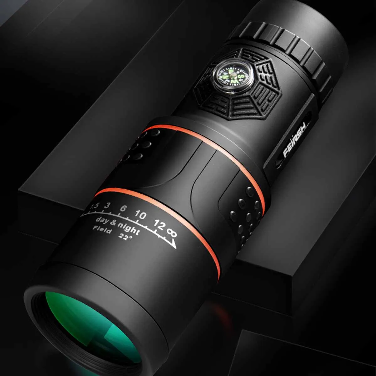 12X50 Monokular-Teleskop mit Hoher Vergrößerung HD Nachtsicht bei Schwachlicht Mini Tragbares Weitwinkel-Optik-Teleskop für Outdoor-Aktivitäten