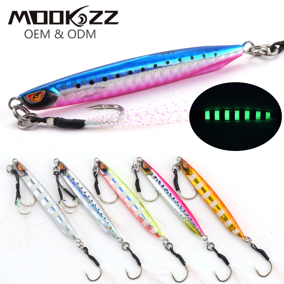 MOOKZZ New Arrive Speed  Jinging 20g  30g 40g 60g 80g  Deep-sea Boat Fishing Sardine Slider Jigging