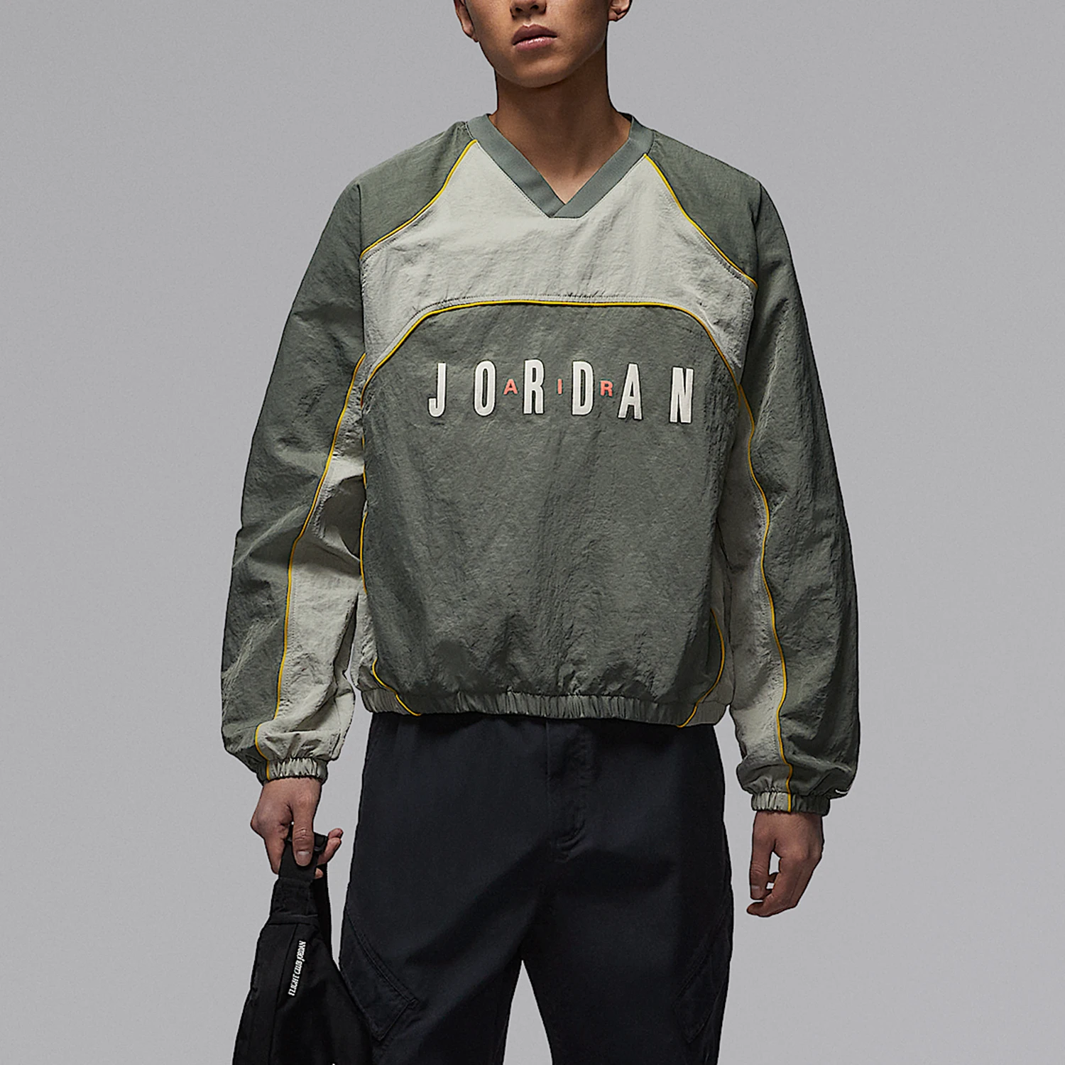 Nike genuine JORDAN men's spliced printed woven long sleeved shirt IF1836-351