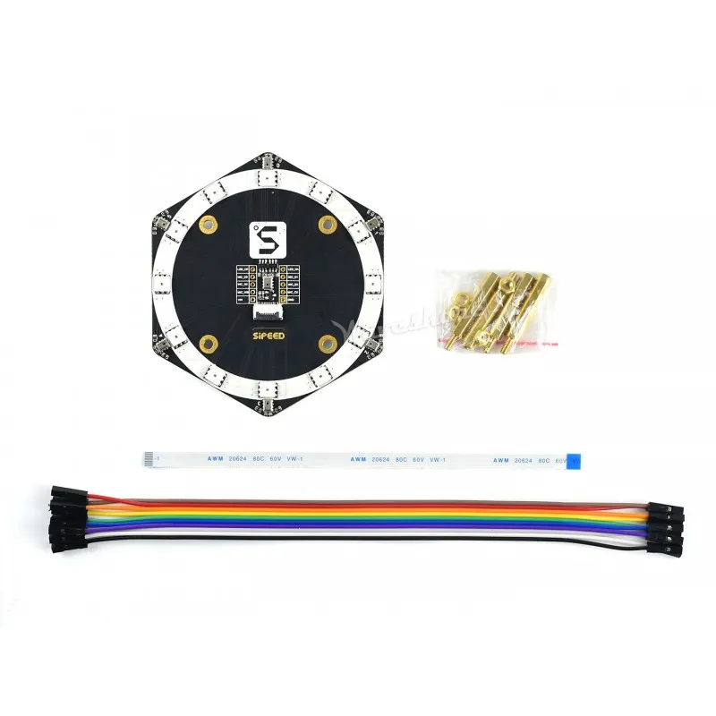 

Sipeed Maix R6 + 1 микрофонная матрица, 6 + 1 цифровые микрофоны и 12 светодиодов RGB, совместимые с серией Maix AIoT
