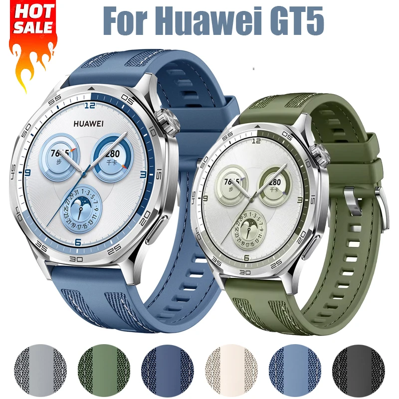 22mm Silicone Band for Huawei Watch GT5 Pro 46mm Sport Woven Strap GT3 GT2e Nylon Band correa huawei watch GT4 official-website