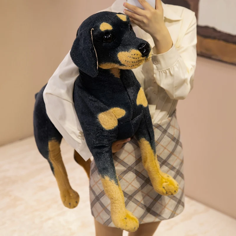 Levensechte hond knuffel pluizige knuffels Rottweiler zachte pop Real-life puppy Home Decor kinderen speelgoed verjaardagscadeau