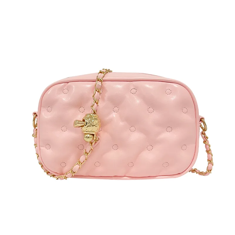 

Popular 2025 New Fashion Trend Sewing Embossing Process Small Square Bag Chain Single Shoulder Crossbody Camera Bag