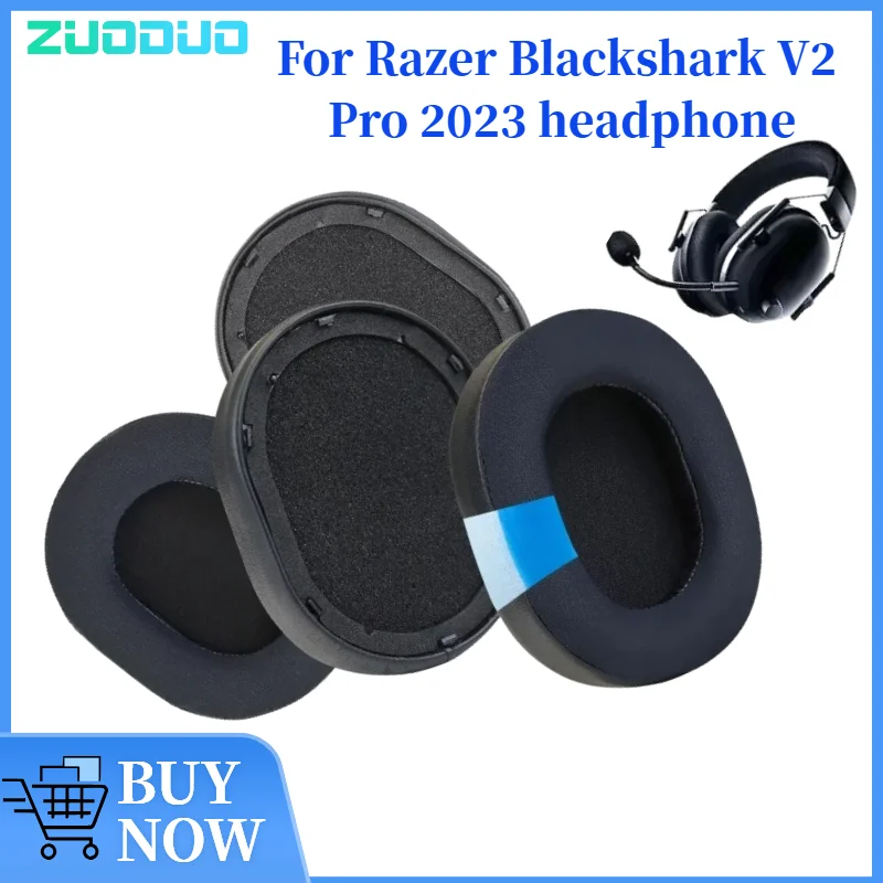 

ZUODUO Cooling Gel Football mesh memory sponge Ear Pads for Razer BlackShark V2 Pro 2023 Headphones Earmuff Ear cushions