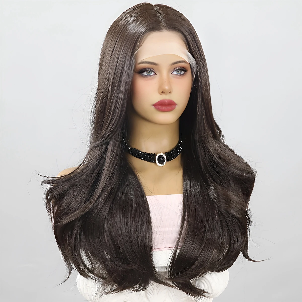 Natural Heat Dissipation Women's Head Cover Handmade Lace Black Brown Women Wig Micro Curly Hair Daily Party Wig