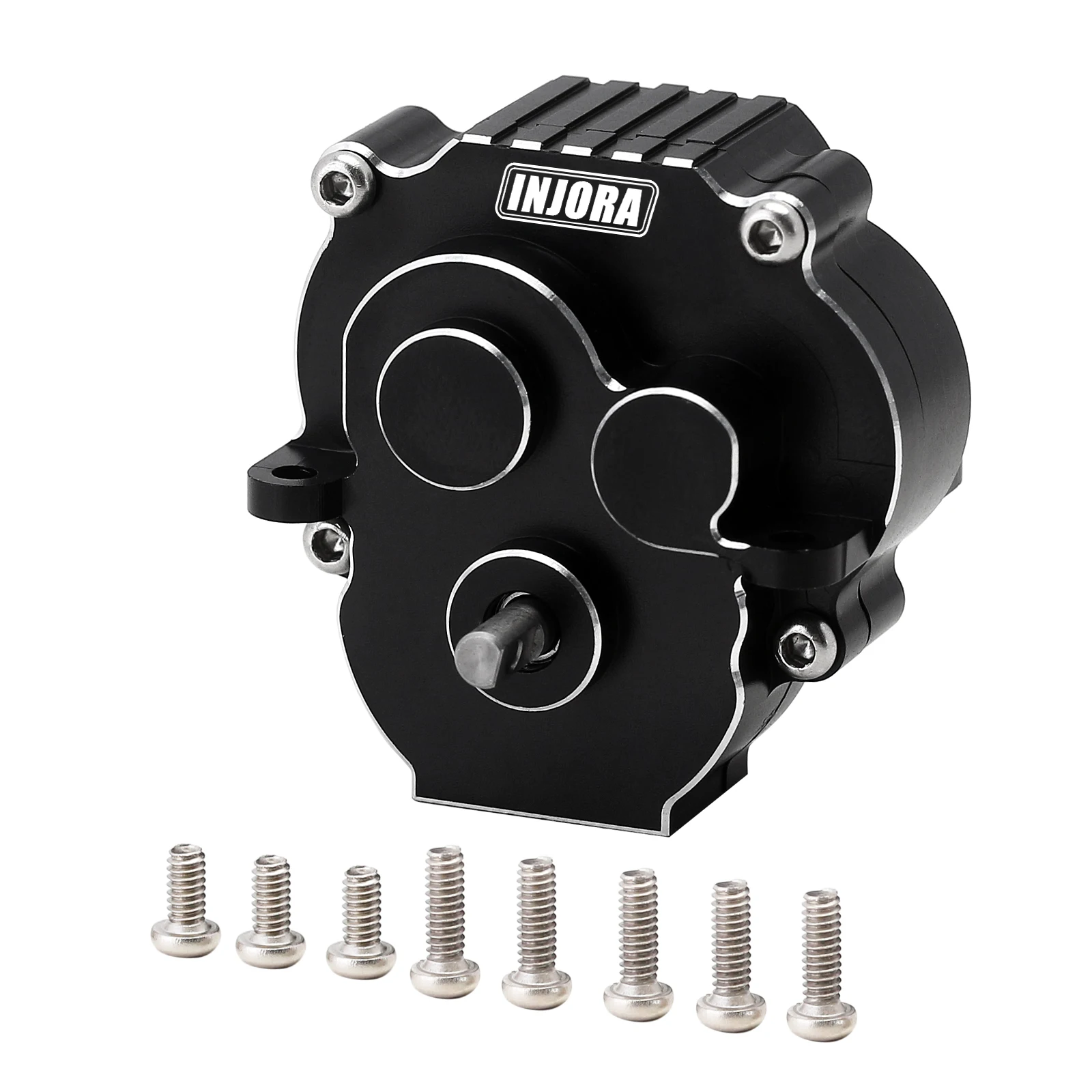 INJORA CNC aluminium complete transmissie met 180 geborstelde motor 48T voor 1/18 RC Crawler TRX4M upgrade - afbeelding 1