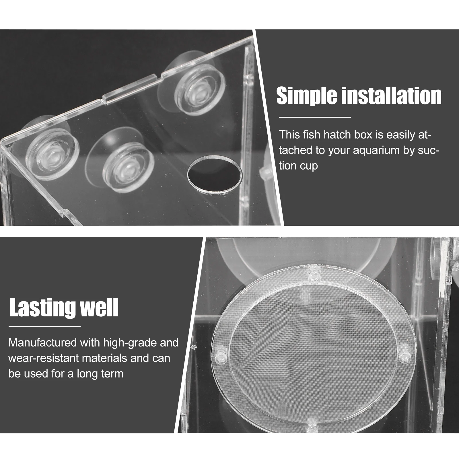 

Fish Breeding Box Acrylic Transparent Isolation Tank Durable Safe Easy Install Watch Birth Clear Design Fish Box