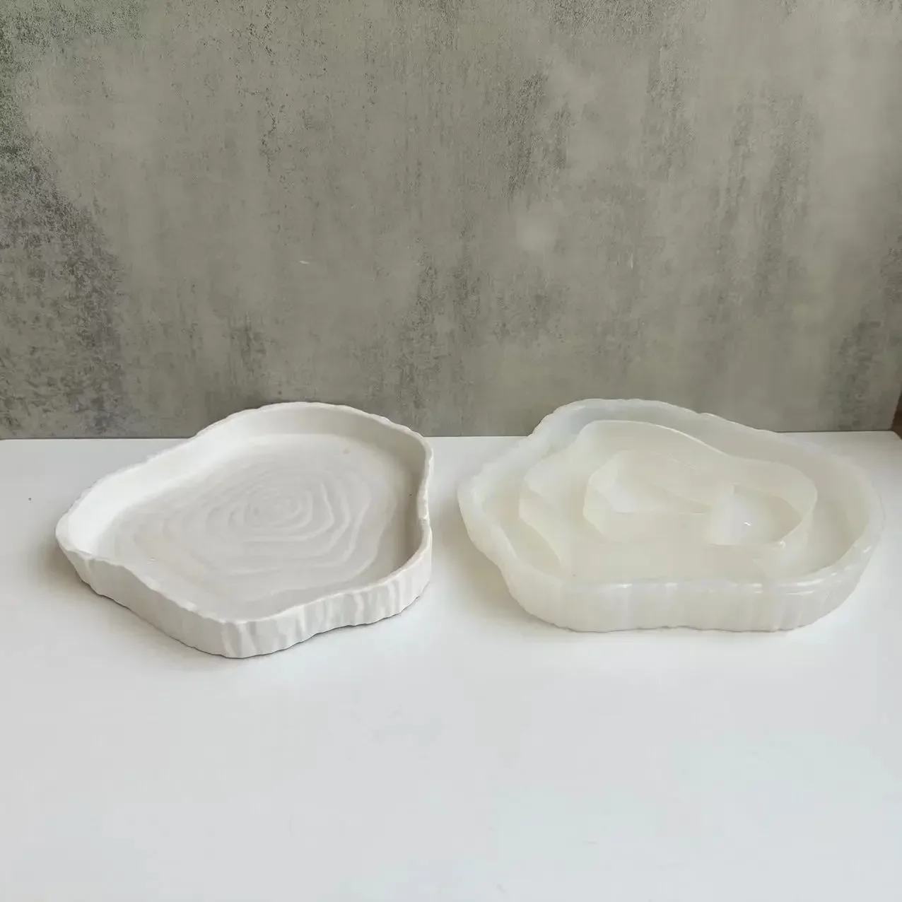 Tree Stump Tray Silicone Mold Irregular Storage Tray Plaster Mould Resin Drip Mould Cement Molds
