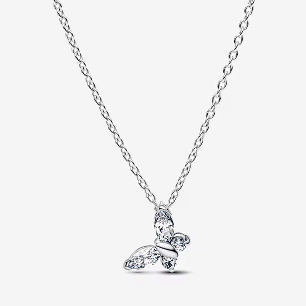 2026 Neue 925 Silber Schleifen-Liebes-Schlüsselanhänger-Halskette für Damen – DIY-Modeschmuck-Geschenk für Hochzeiten und Partys