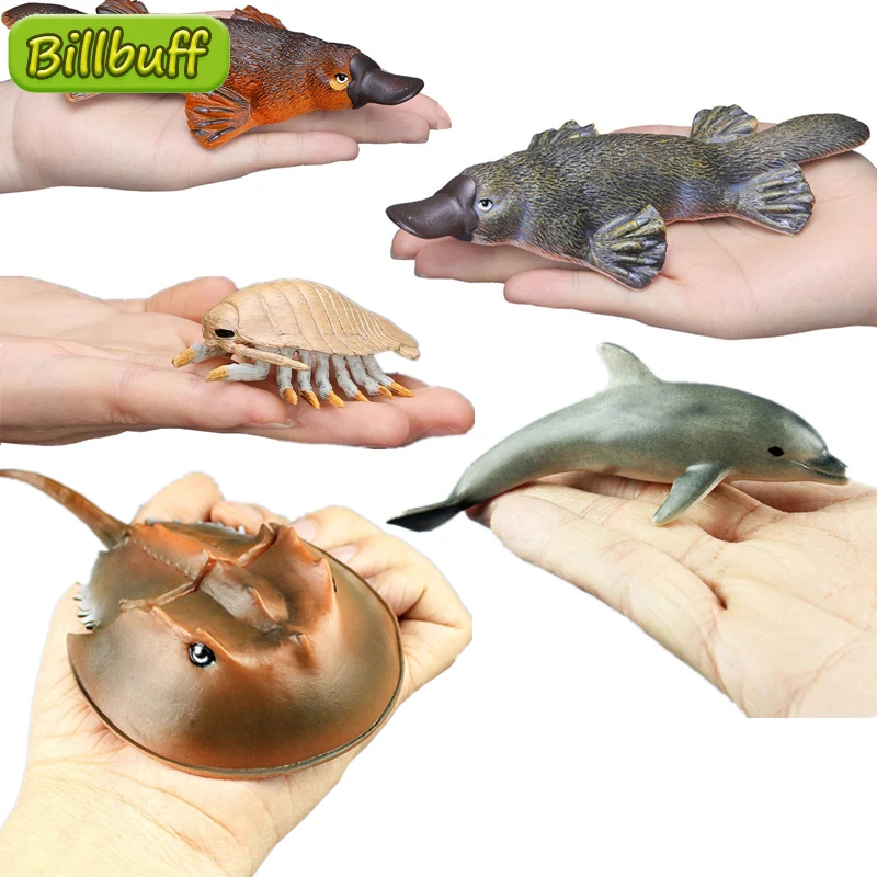 Simulation Sea Aanimal  Figurines Dolphin Lobster Crab Seahorse Action Figures  Animals Model Dolphin Educational Toy Children