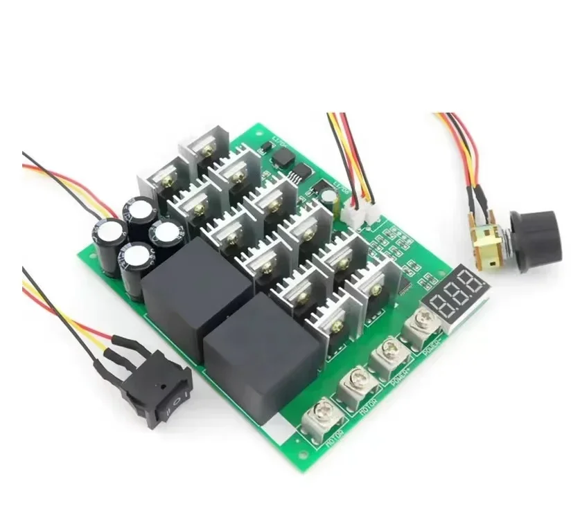 60A 10-55V Digital display PWM speed controller module forward reversal 0~100% adjustable DC motor 12V 24V 36V 48V MAX 100A