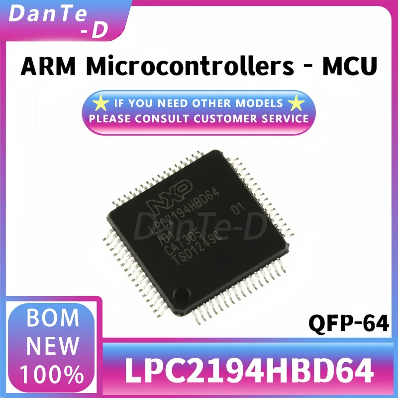 LPC2194HBD64/01,15 ARM microcontroller - MCU package QFP-64 original authentic