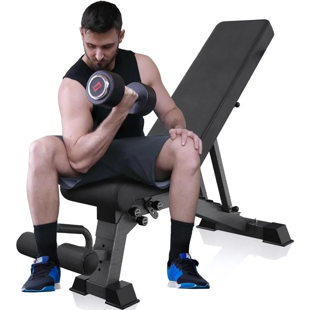 

Weight Bench, 9 Adjustable Bench for Full Body Workout, Fully Upright Backrest Design,Multi-Purpose Incline Decline Bench