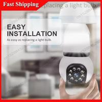 -ABUB 8MP Lamp Bulb Wifi Camera 32G Memory Card Smart IP Surveillance Two-Way Audio Color Night Vision 360° AI Tracking