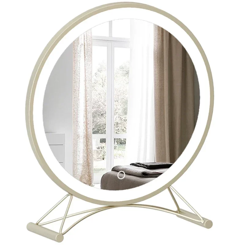 

Light Luxury Dressing Mirror Desktop Led Light with Mirror Desktop Large Simple Bedroom Fill Light Makeup Mirror