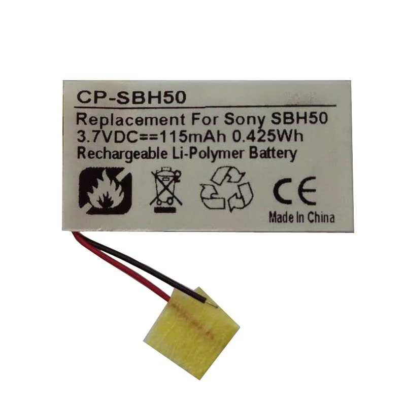 3.7V 115mAh CP-SBH50 Lithium-ion Battery for Sony SBH50 SBH52 Bluetooth Headset Compatible AB291634PG Rechargeable Batteries