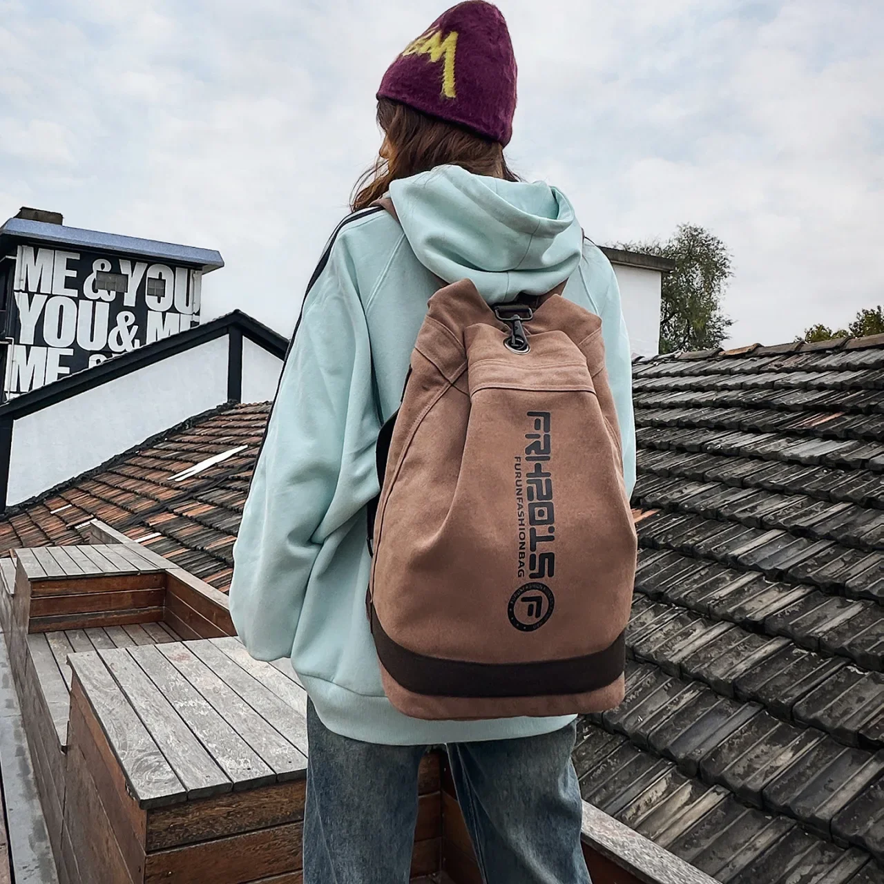 Canvas Backpack Men's Backpack Outdoor Leisure Simple Travel Fitness Light Sports Large Capacity Student School Bag