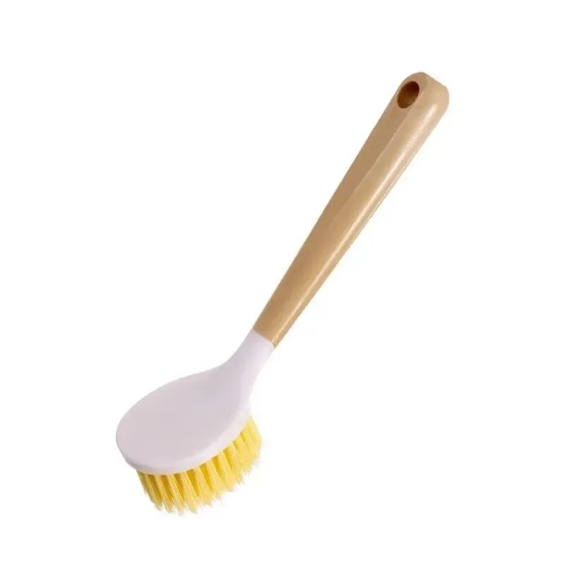 

Household Wooden handle Washing pot brush Multifunctional long handle Kitchen cleaning pot brush Non-stick oil