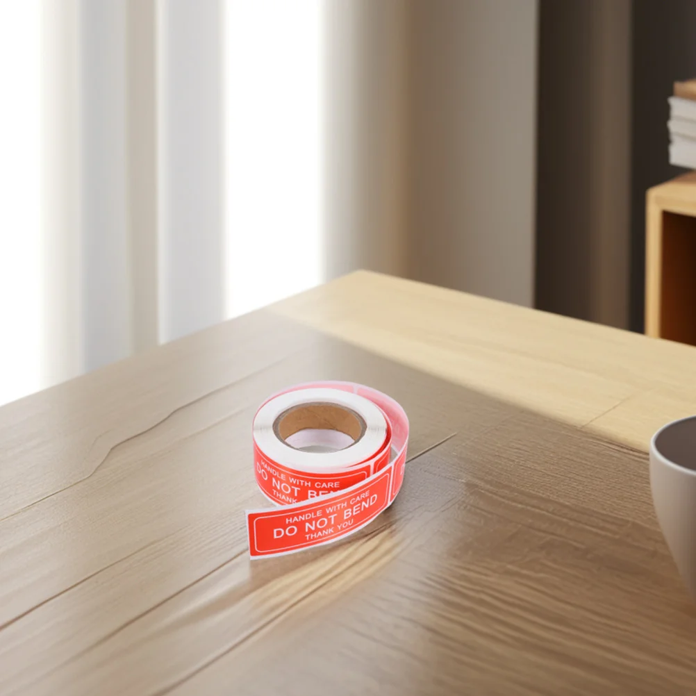 2 Rolls Fragile Stickers Self-Adhesive Handle Care Packaging Moving Shipping Warning Labels Do Not Bend Shipping Fragile