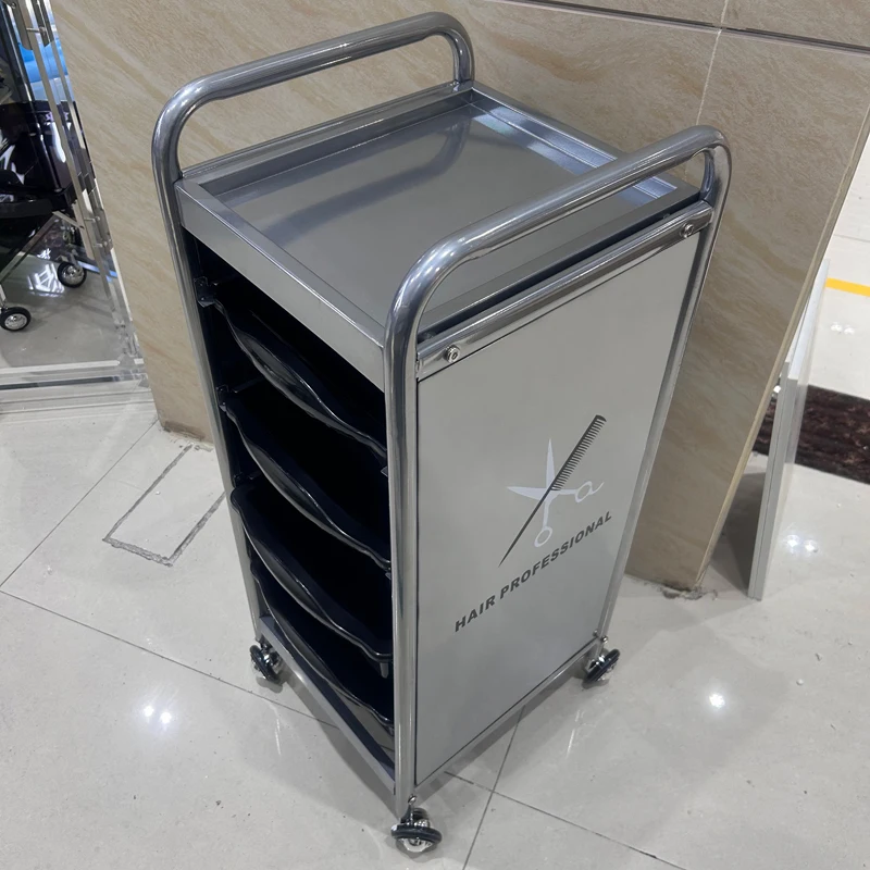 Salon Barber Station Hotel Cart Stainless Steel Furniture Hairdressing Carts Service Welding Trolley Iron Limuebles Belleza Spa