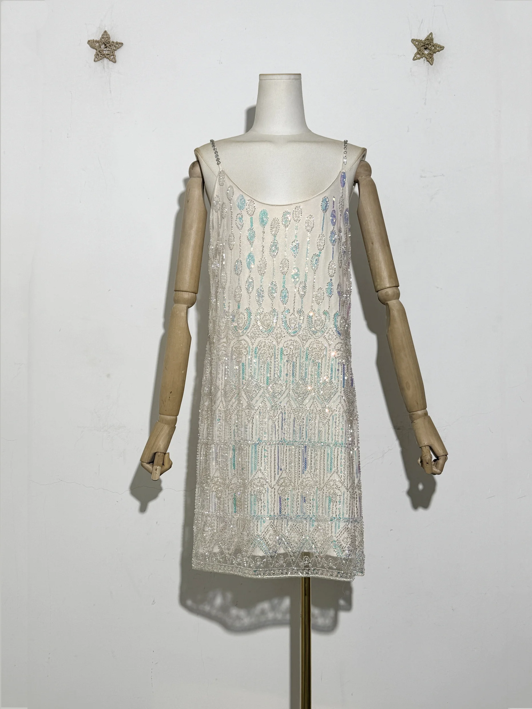 

Новое женское платье-комбинация в винтажном стиле с блестками и бисером в Европе и Америке, коктейльное вечернее платье без рукавов с вышивкой